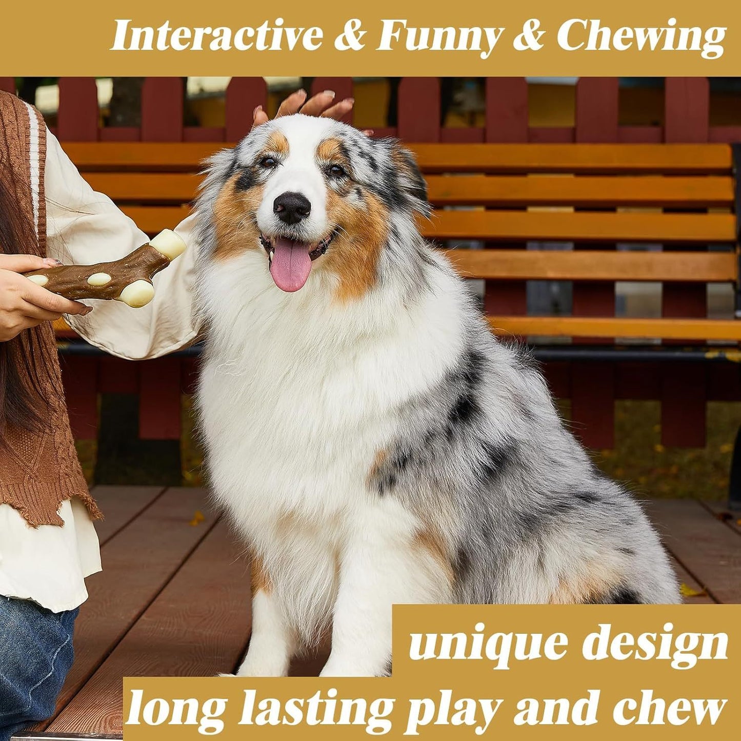 Dog Bones Chew Toys For Aggressive Chewers Real Beef Flavor Indestructible Dog Teething Chew Toys For Large Medium Small Puppies Breed Tough Pet Toy