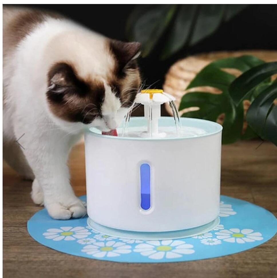 Fontaine d'eau automatique pour animaux de compagnie, avec éclairage LED, USB, pour chiens et chats, abreuvoir muet, bol, distributeur de boissons