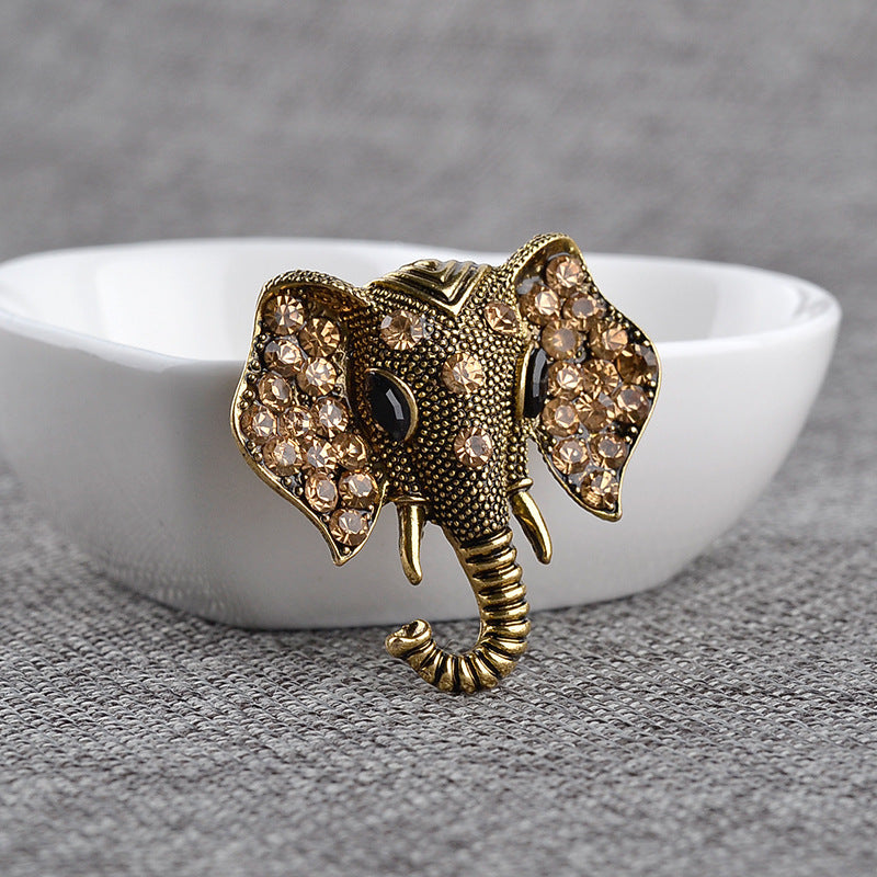 Animal alloy diamond brooch