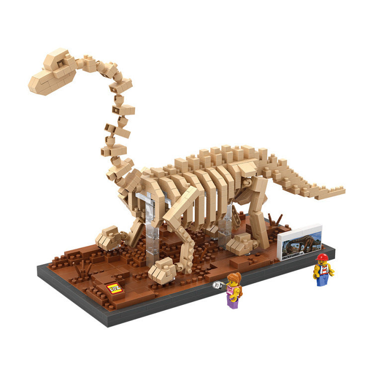 LOZ bloques de diamantes dinosaurio T Rex fósil cráneo Animal modelo juguetes Mini Nano bloques dinosaurio LOZ creador de ladrillos tiranosaurio 