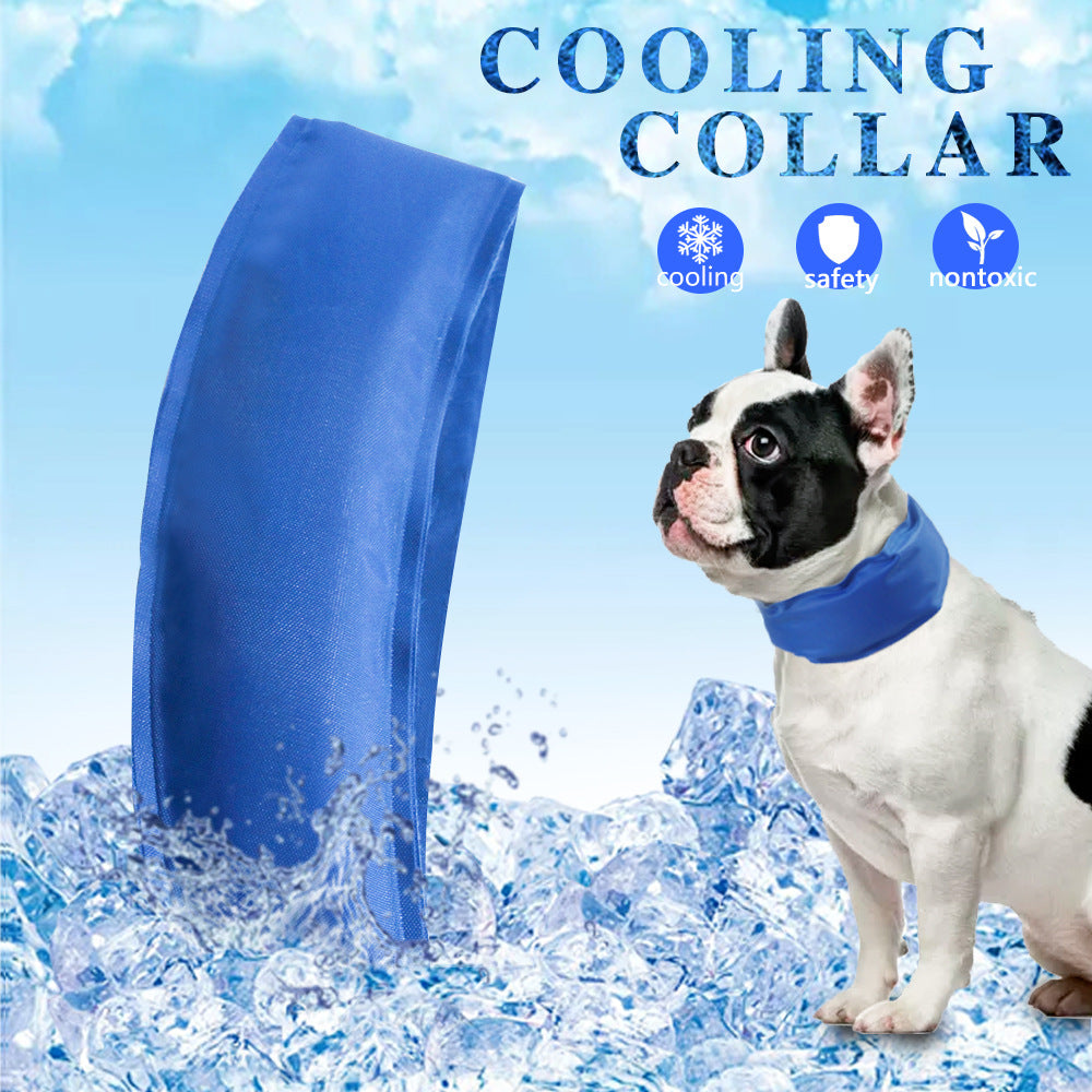 Nuevo Babero refrescante para mascotas, almohadilla de hielo fresca de verano, bolsa de hielo para perros con golpe de calor, Collar, suministros para mascotas