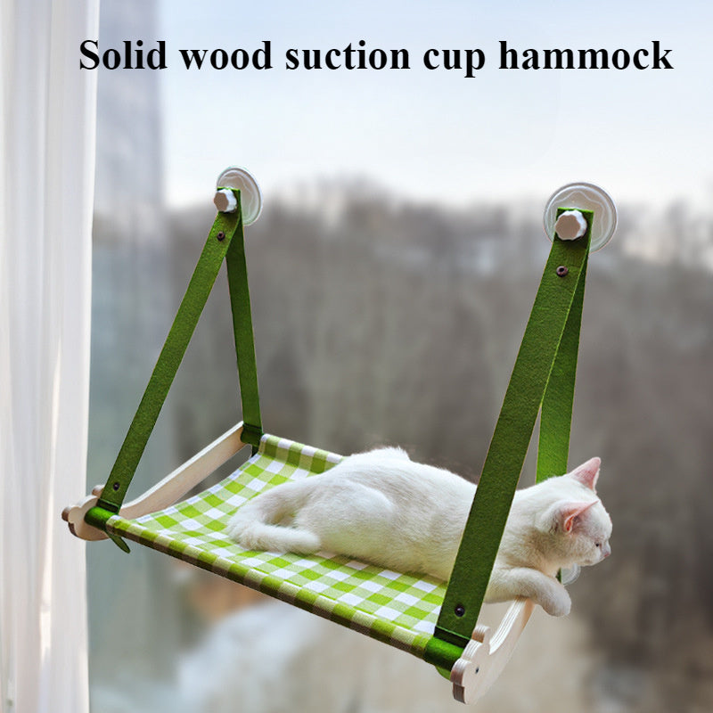 Hamaca de madera duradera para gatos, cómoda cama para gatos, marco de escalada para gatos, accesorios para mascotas, hamacas para gatos para ventana