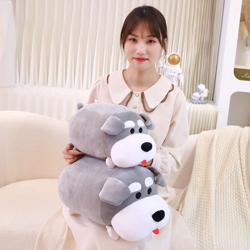 Cute Soft Lying Posture Schnauzer Doll Plush Toys