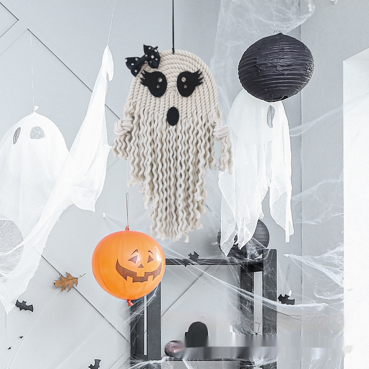 Weaving Halloween Cute White Ghost Ghost Pendant