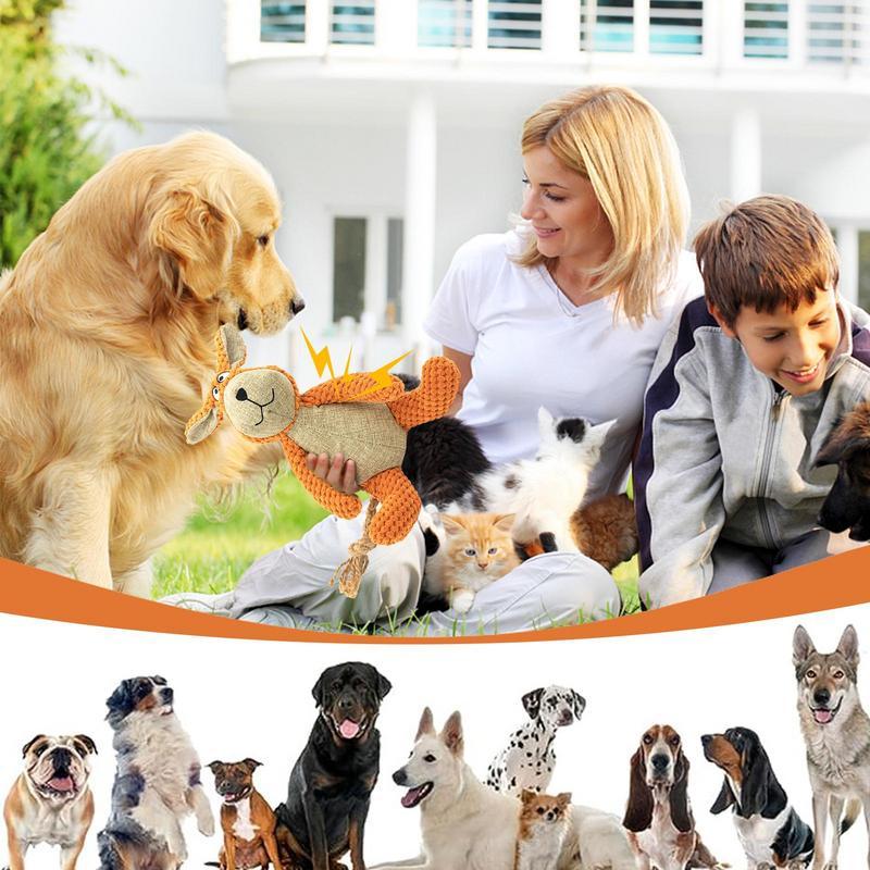 Jouets en peluche pour chien - Jouet couineur en forme mignonne - Résistant aux morsures - Jouet à mâcher pour dents propres - Fournitures pour animaux de compagnie - Jouets interactifs