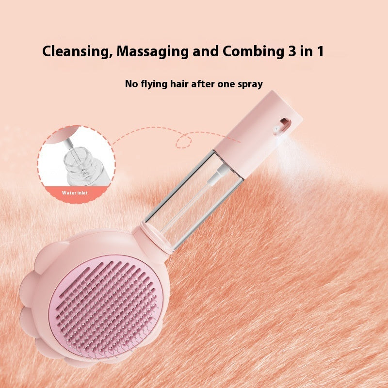 2 en 1 auto-nettoyant chien brosse peigne avec Spray animaux de compagnie toilettage épilateur peignes brosse flottante cheveux brosse de toilettage pour animaux de compagnie produits pour animaux de compagnie