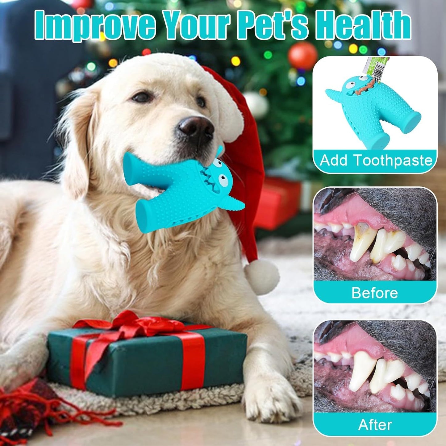 Jouets couineurs pour chiens pour mâcheurs agressifs, jouet à mâcher interactif durable pour petits chiens, jouets de nettoyage des dents en caoutchouc naturel pour chiots