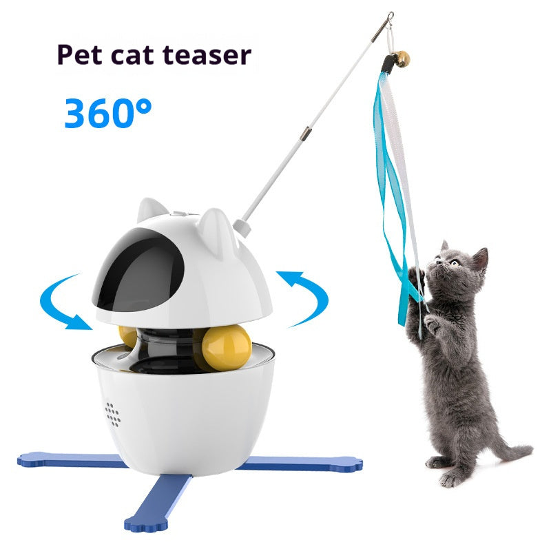 Juguetes interactivos para gatos de interior, juguetes automáticos para gatos, juguetes electrónicos para gatos, divertidos juguetes para gatos con palo, cuerda elástica para gatos 