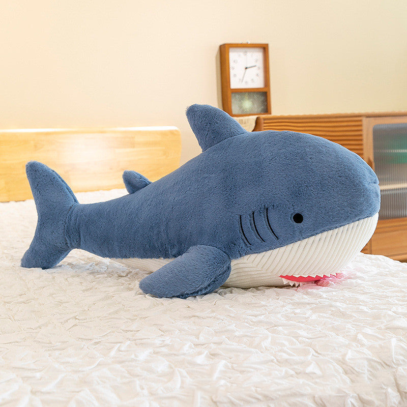 Nouveau coussin en peluche en forme de requin en fourrure de lapin