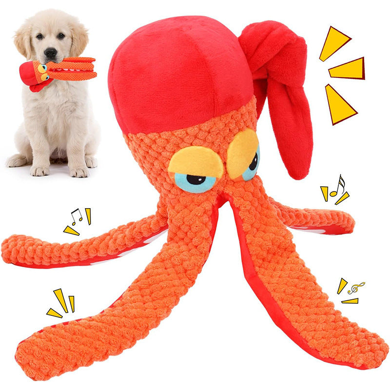 Jouet en peluche pour animaux de compagnie Jouet en peluche pour chien en forme de pieuvre Jouets couineurs pour chien Jouet pour chiot pour nettoyer les dents Jouet à mâcher Fournitures pour animaux de compagnie 