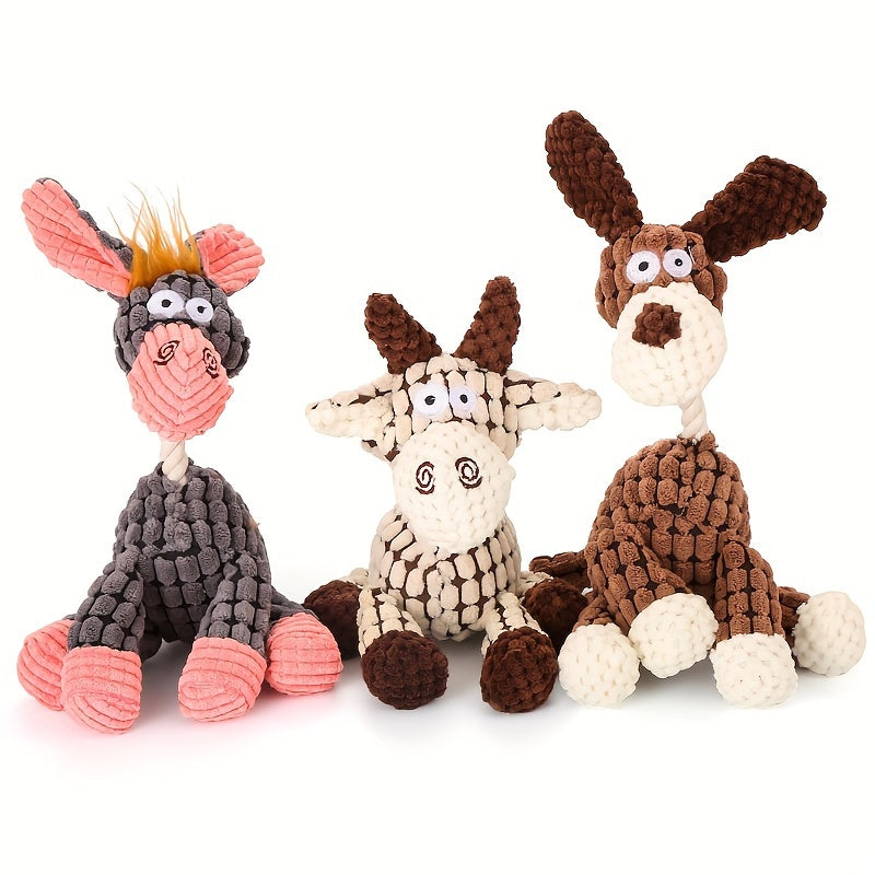 Pack de jouets pour chien grinçant pour chiot, jouets à mâcher en peluche pour chien en peluche doux et durable avec couineurs pour le nettoyage des dents, pour chiens de petite et moyenne taille