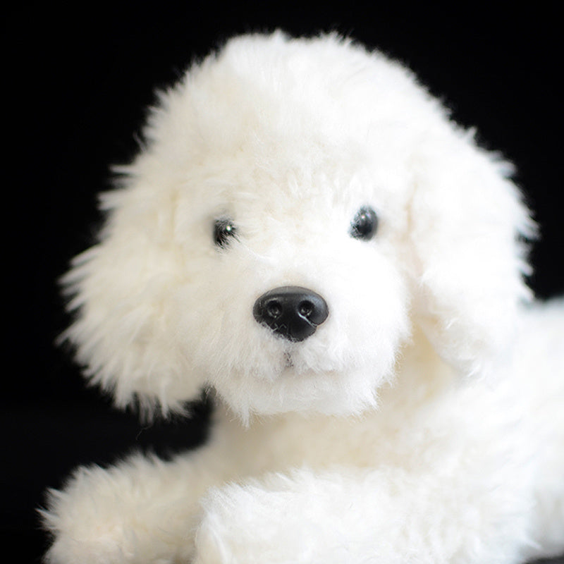 Simulation de chien en peluche blanc, jouet en peluche Animal de Simulation