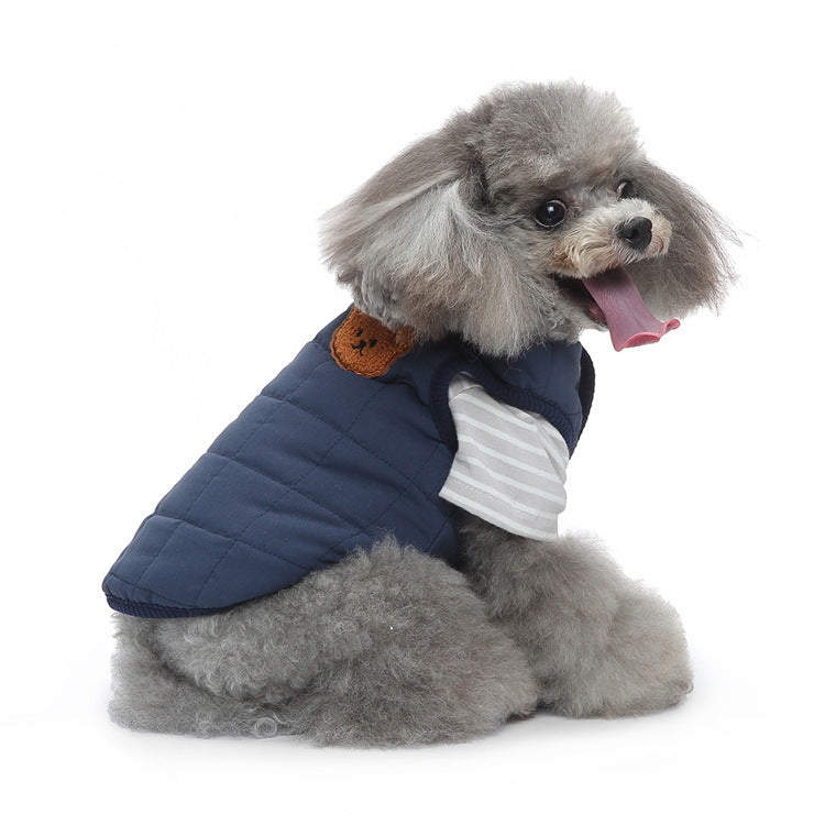 Vêtements d'hiver manteau en coton vêtements pour chiens poitrine et dos taille veste décontractée en coton rembourré poitrine-dos pour animaux de compagnie