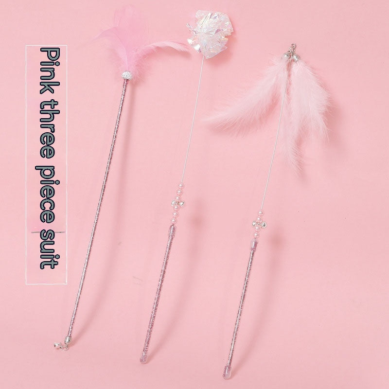 Toy Cat Wand Set Feather Bell