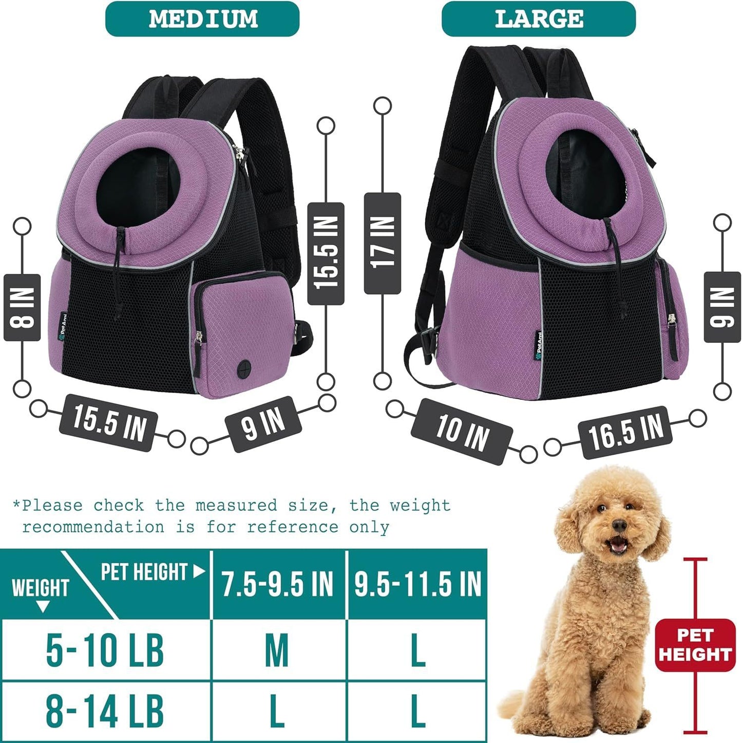 Bolsa de transporte para perros, mochila para perros, bolsa de viaje portátil y transpirable, bolsa de transporte para perros al aire libre, suministros para mascotas