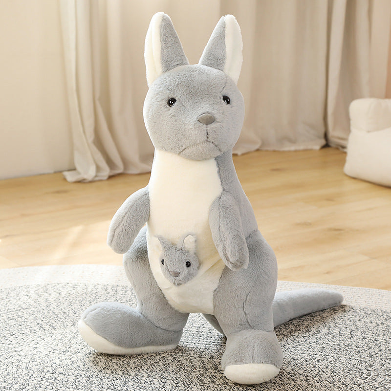 Peluche kangourou mère et enfant en peluche poupée simulation kangourou