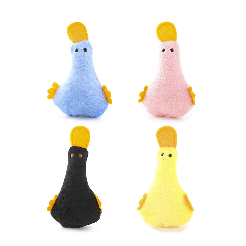 Jouets pour animaux de compagnie en forme de canard mignon, jouet en peluche pour chien et chat, jouet couineur pour chien, jouet à l'herbe à chat, jouet à mâcher pour petits et grands chiens, accessoires de dressage