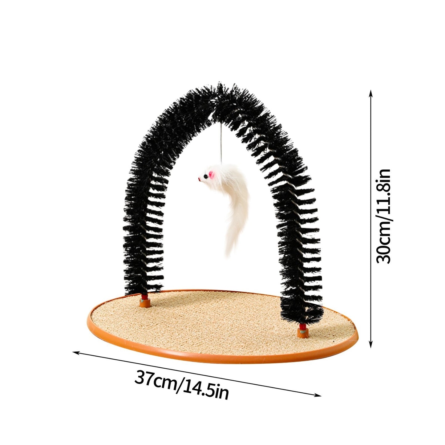 Dispositif anti-démangeaisons et anti-poils de chat Brosse en plastique en forme d'arche Griffoir pour chat Jouet pour chat Toilettage des poils Auto-plaisir Petite souris