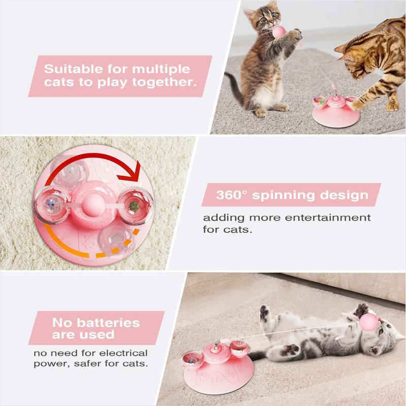 Boule de fourrure de chat mignonne baguette de teaser de chat mignonne produits pour animaux de compagnie jouet de printemps jouets interactifs pour chat avec jouet à gratter à ventouse fournitures pour chat