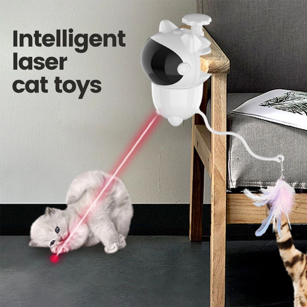 Intelligent Cat Laser Toy With Strong Screw Automatic Random Moving Toys For Cats Kittens Dogs Cat Red Dot Exercising