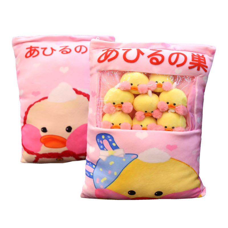 Kawaii 8 pièces LaLafanfan Café Canard Peluche Boules Sac Snack Jouet Oreiller