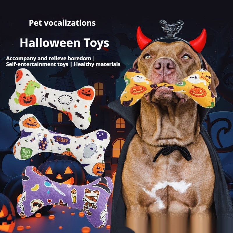 Jouet en forme d'os d'Halloween pour animal de compagnie Voice Pet