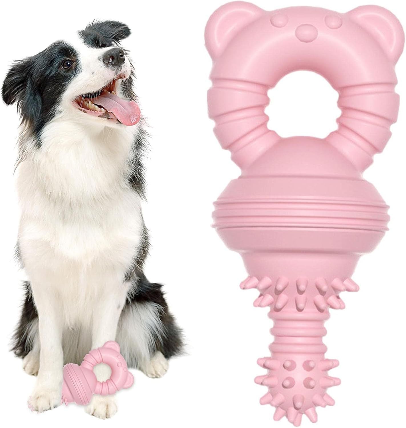 Molar Clean Teeth Rubber Toy Clean Teeth Rubber Pacifier Chew Toy Bell Chewing Playing Training Toys Dog Toys For Aggressive Chewers Large Breed, For Pet Puppy Dog Cat