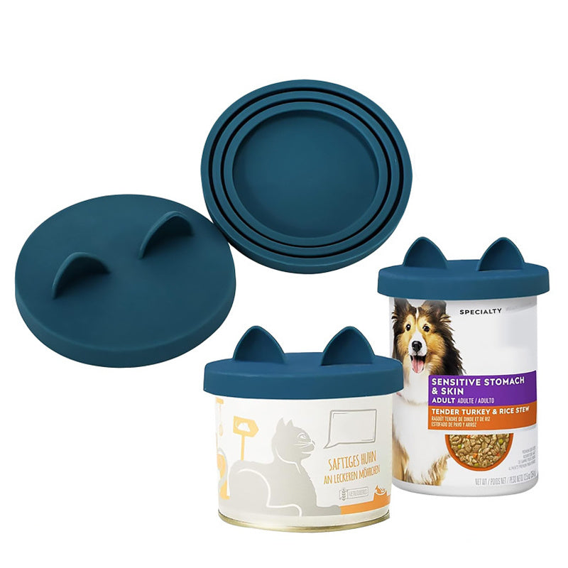 Couvercle en silicone 3 en 1 pour la mise en conserve Couvercle scellé pour animaux de compagnie pour garder au frais Lot de couvercles de mise en conserve pour chats et chiens Joint pour cheveux 