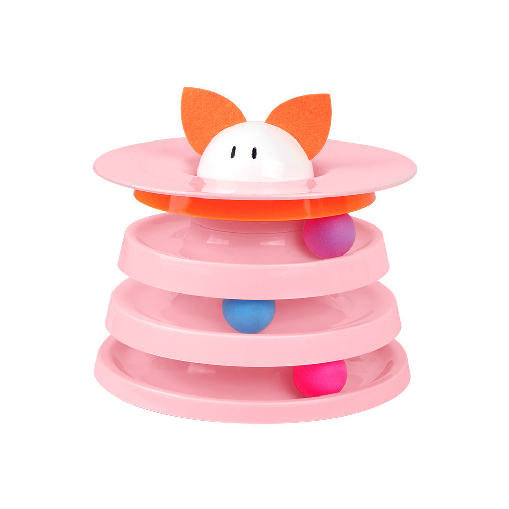 Rotating Four-layer Cat Plate, Interactive Educational Toy  Multicolor To Relieve Boredom