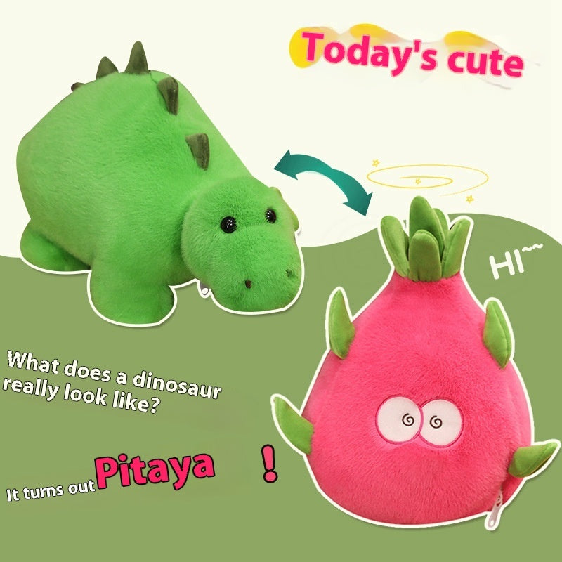 Dragon Fruit Transformation Flip Little Dinosaur Plush Toy