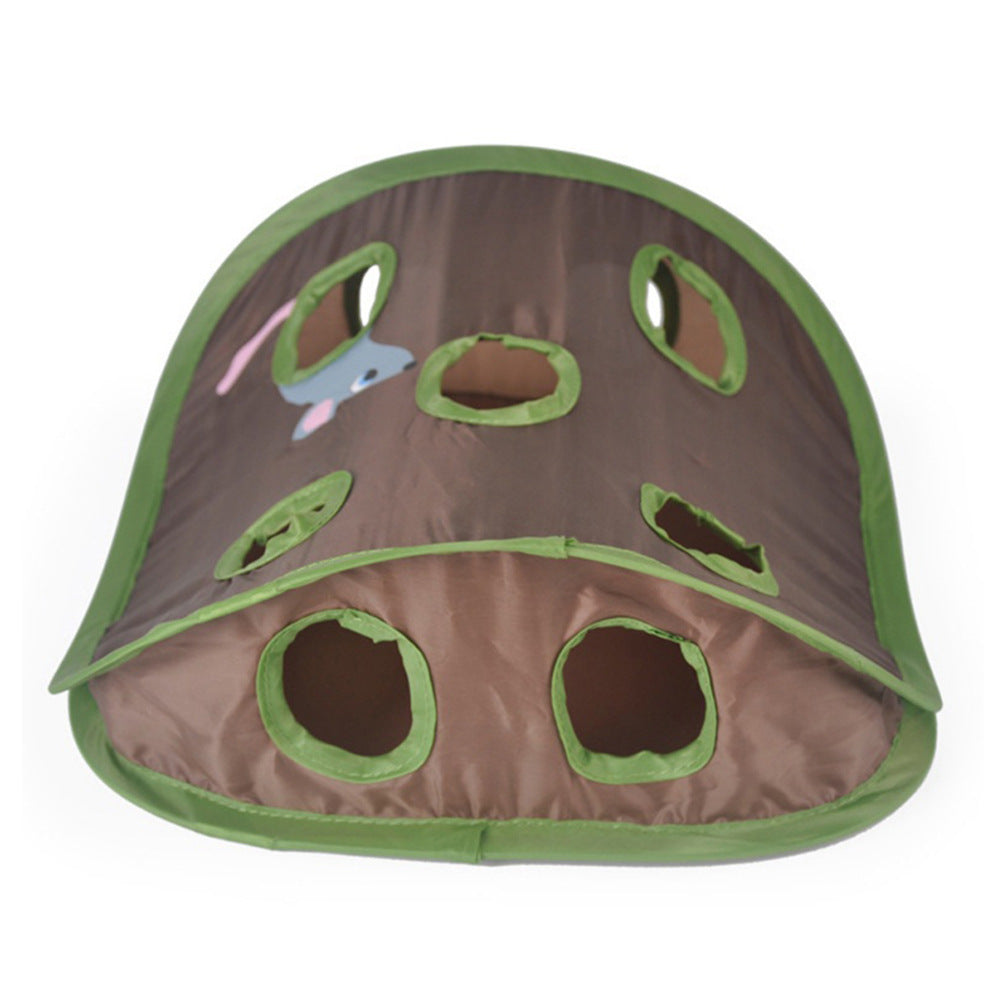 Trou de chat pliable jouet pour chat de compagnie neuf trous jouet pour chat trou de souris chat attrapant cloche de balle drôle