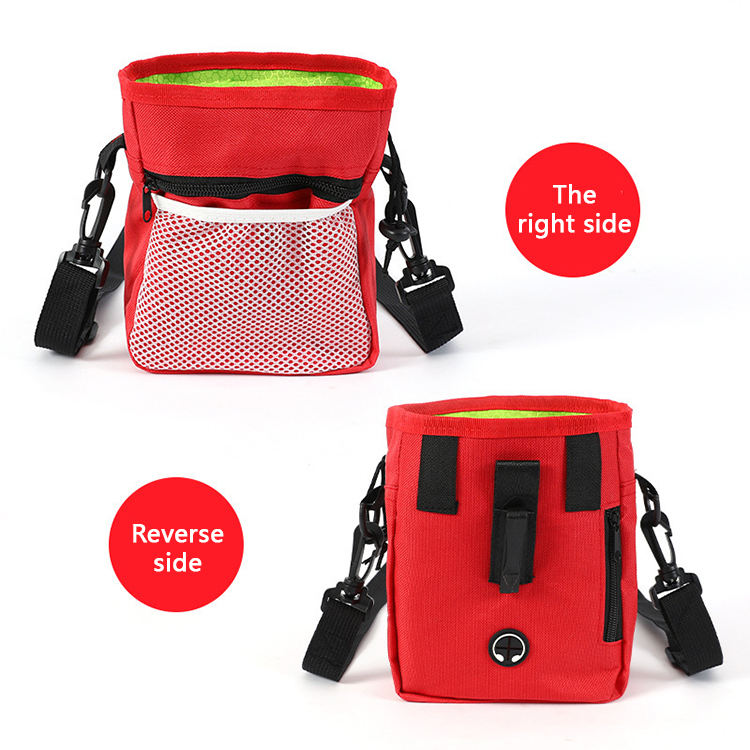 Bolsa de golosinas para perros, bolsa de golosinas para entrenamiento de perros para mascotas, bolsa de golosinas para perros pequeños a grandes, bolsa de golosinas para perros con cinturón, correa para el hombro, dispensador de bolsas para excrementos