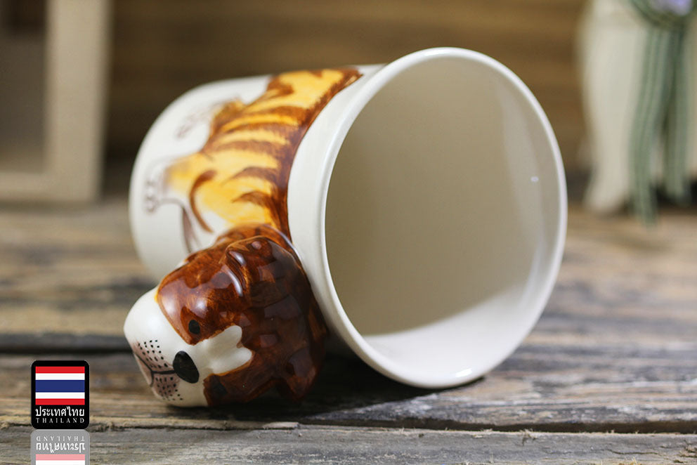 Taza de animales Taza de animales pintada a mano taza de cerámica bulldog inglés