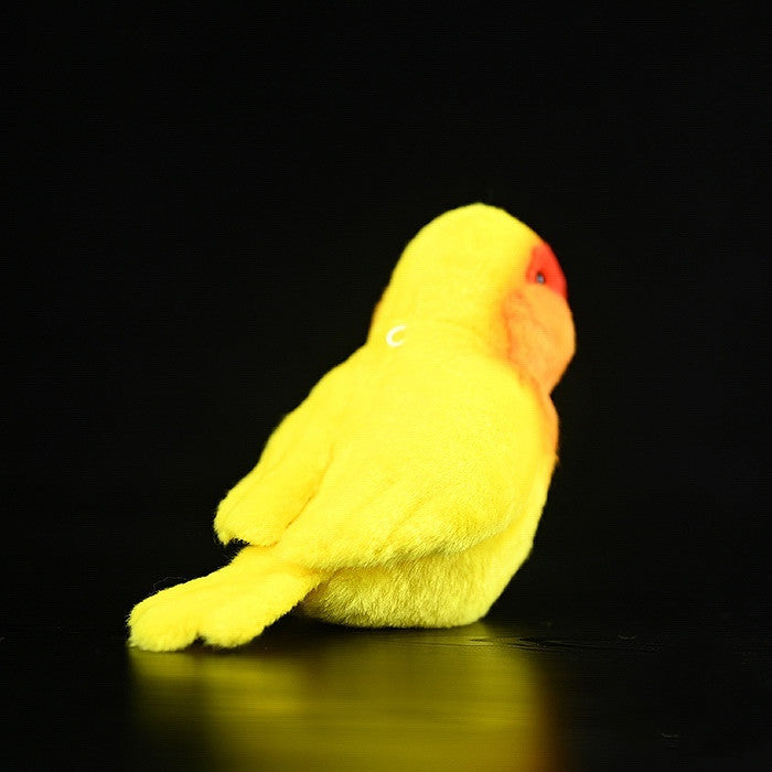 Juguete de peluche de loro de simulación de muñeca de loro de peonía de melocotón amarillo