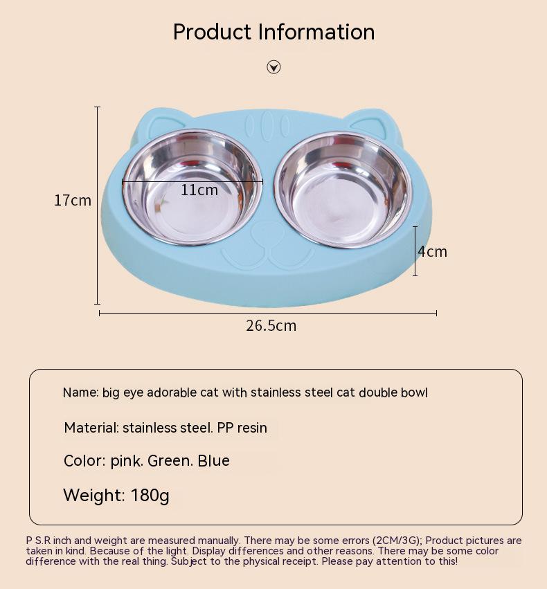 Gamelles pour Chiens Doubles Bols d'eau et de Nourriture pour Chiens Bols en Acier Inoxydable avec Station de résine antidérapante, Bols d'alimentation pour Animaux de Compagnie pour Chiot Chiens de Taille Moyenne Chats