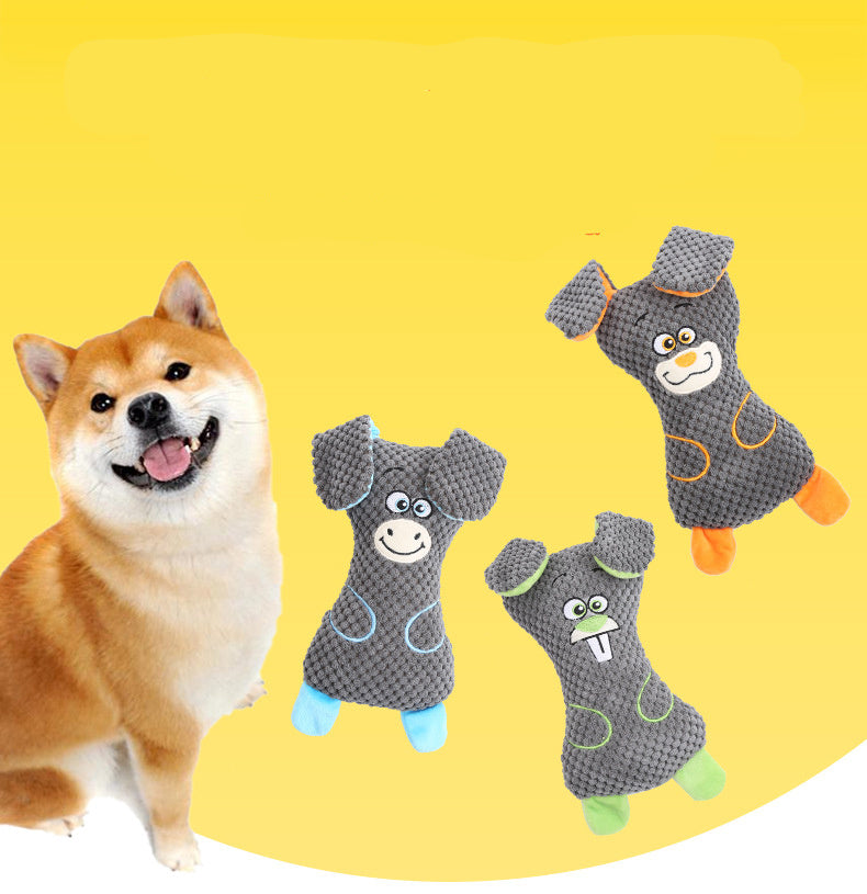 Dog Plush Bites Toys Squeak Cute Animal Shapes Grind Teeth And Clean Teeth Interactive Play Pet Supplies