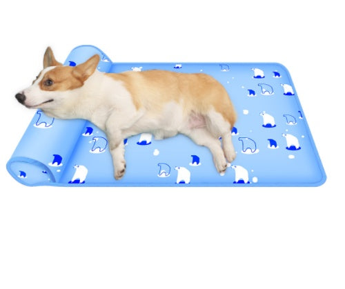 Esterilla refrescante de verano para perros con almohada para perros y gatos, almohadilla de hielo transpirable, sofá lavable, cama refrescante con estampado transpirable para perros