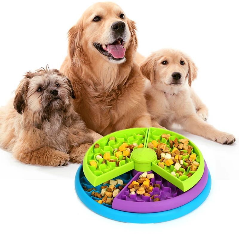 Pet Slow Food Bowl 3-Layers Puzzle Puppy Anti-choking Non-slip Feeder Puzzle Bowl Dog Slow Eating Interactive Toy Pet Supplies