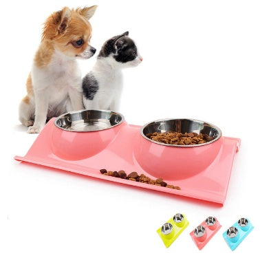 Cuenco para perros y gatos, cuenco para cachorros, cuenco para almacenar agua y alimentos, cuenco para arroz de acero inoxidable de resina PP no tóxica, 3 colores 