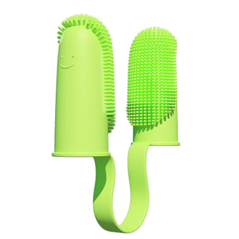 Brosse à Dents pour Chien Kit de Brosse à Dents à Doigts 135 Poils Surround pour Un Nettoyage Facile des Dents Brosse à Dents à Double Doigt Soins Dentaires pour Chiots Chats et Petits Animaux de Compagnie