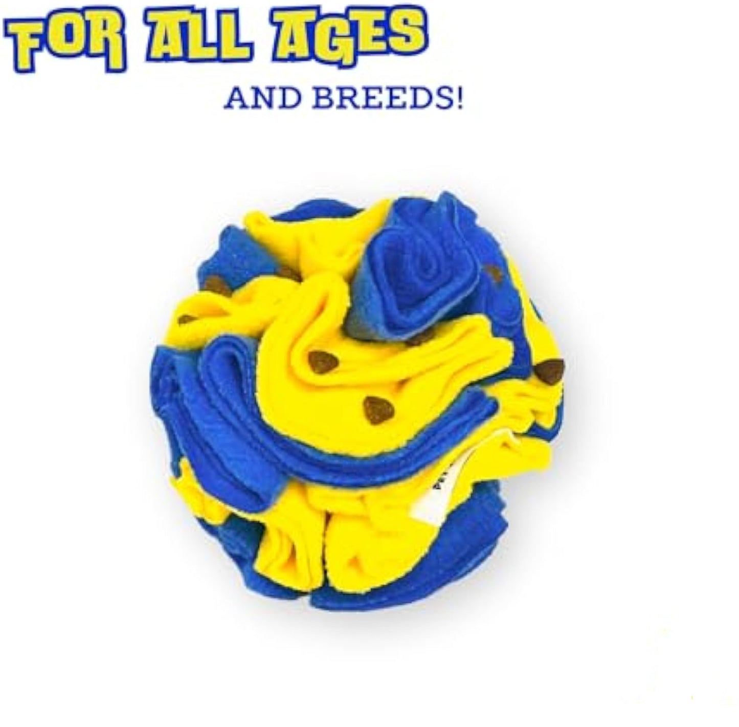 Interactive Toy Foraging Dog Puzzle Ball - Dog Enrichment Toys Vibrant Yellow And Blue Optimal Visual Stimulation Toys For Blind Dogs Snuffle Ball For Dogs