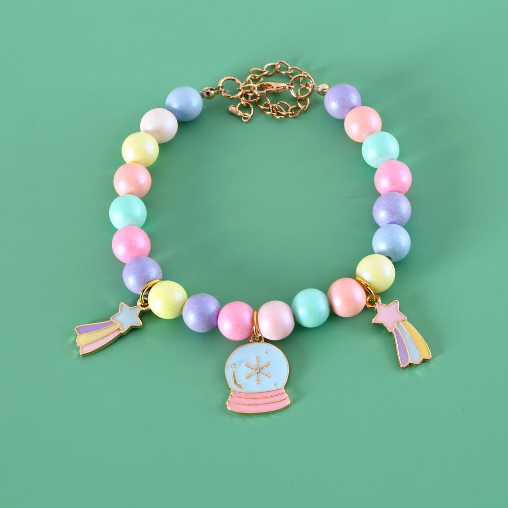 Cat Dog Colorful Pearl Dream Moon Headdress Meteor Rabbit Collar Birthday Shooting Accessories Necklace Bracelet