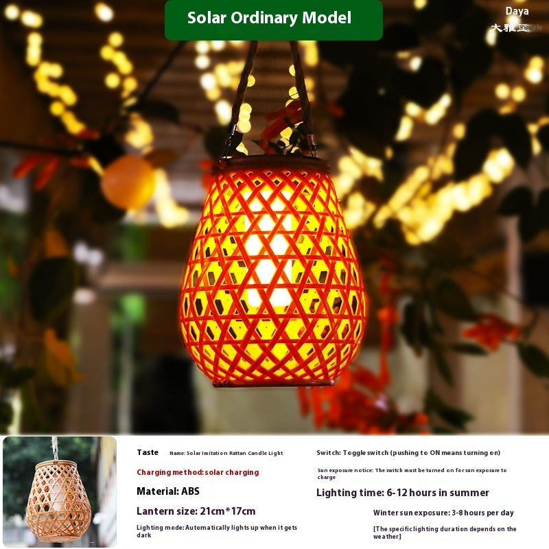 Velas tejidas de bambú para decoración de jardín con energía solar