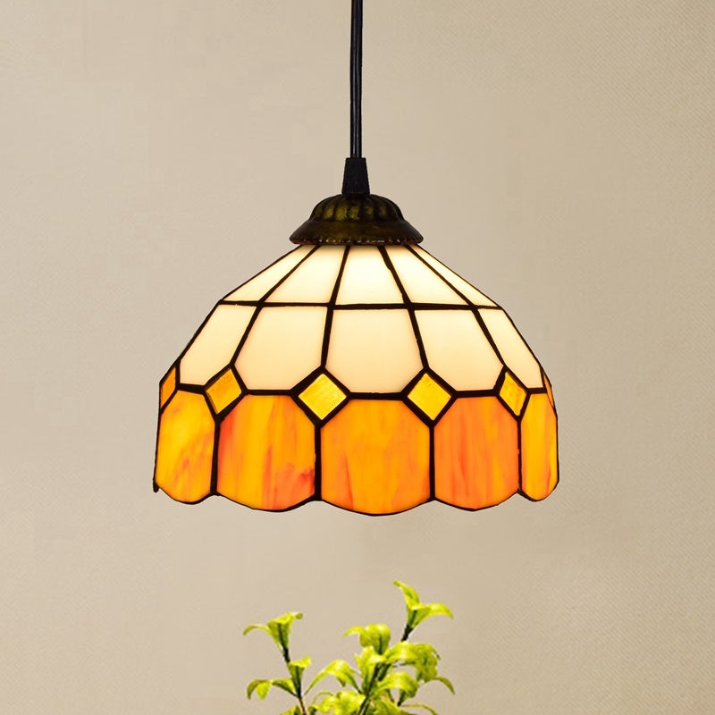 Lustre de salle à manger de jardin en vitrail de style américain