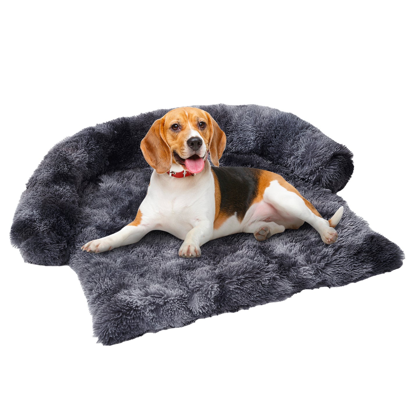 Alfombrilla para sofá cama para perros: sofá cama para perros de felpa esponjosa con manta, protector de muebles para mascotas con funda lavable extraíble para perros medianos y grandes, para uso en interiores, exteriores y en automóviles 