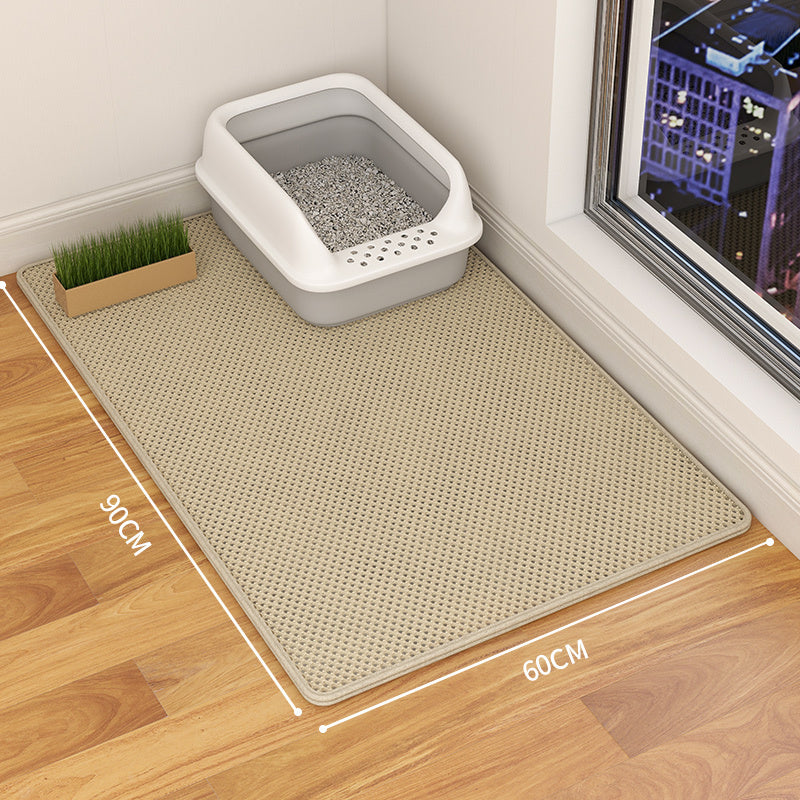 Tapis de litière pour chat double couche imperméable pour piège à urine, tapis de toilette antidérapant facile à nettoyer, tapis à gratter pour chat, grands tapis pour pieds 