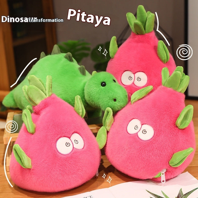 Dragon Fruit Transformation Flip Little Dinosaur Plush Toy