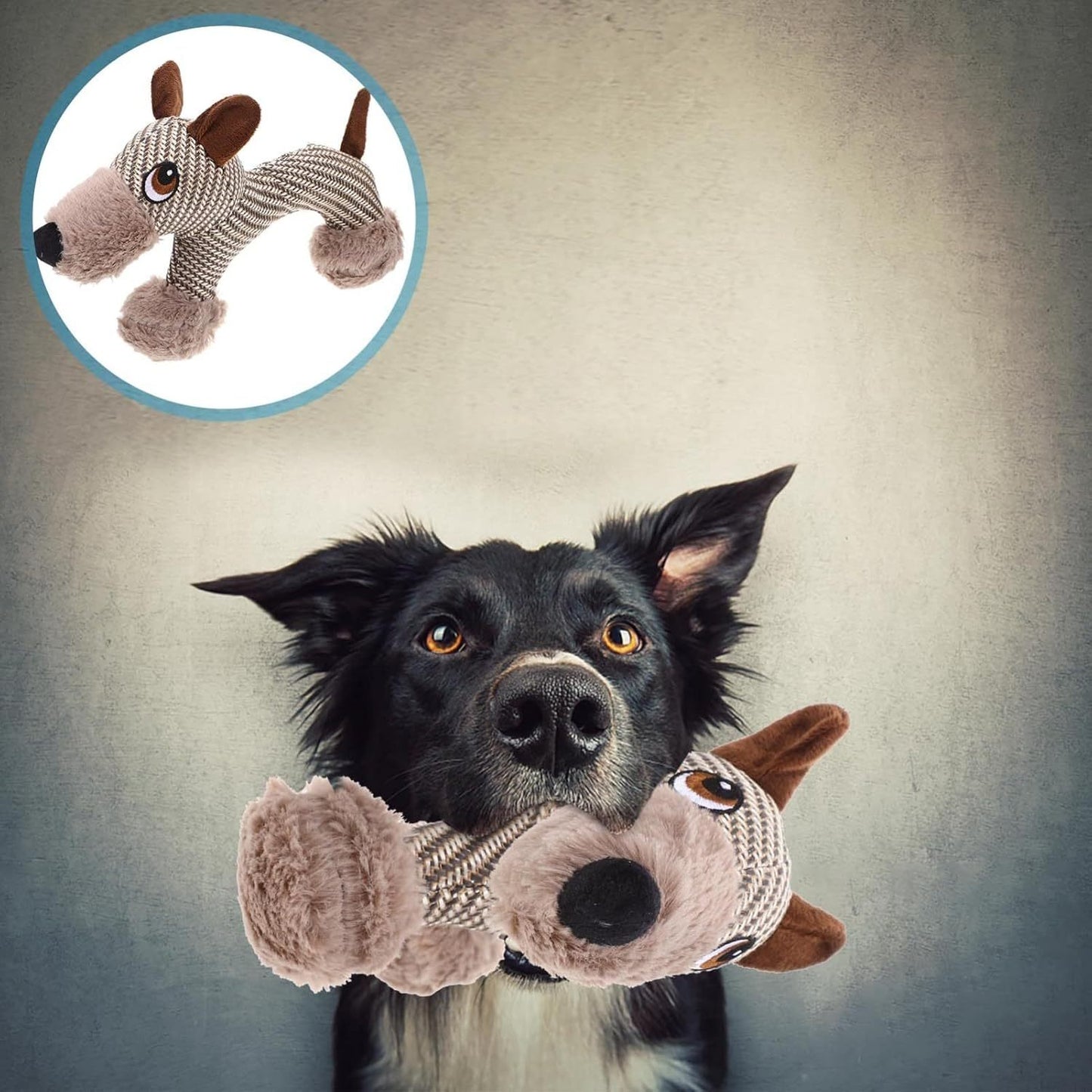 Juguetes chirriantes para perros grandes, peluche de perro, juguete interactivo para perros, juguete masticable de peluche para perros, juguetes estimulantes para mascotas con chirridos para perros medianos y grandes, cachorros