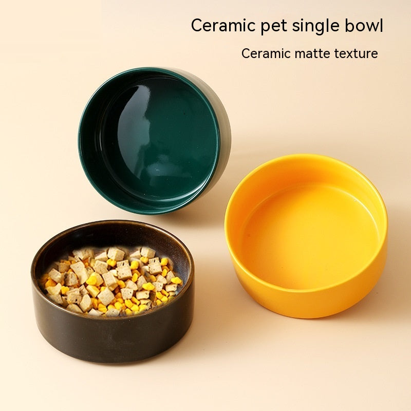 Bol en céramique pour animaux de compagnie en stock, style simple