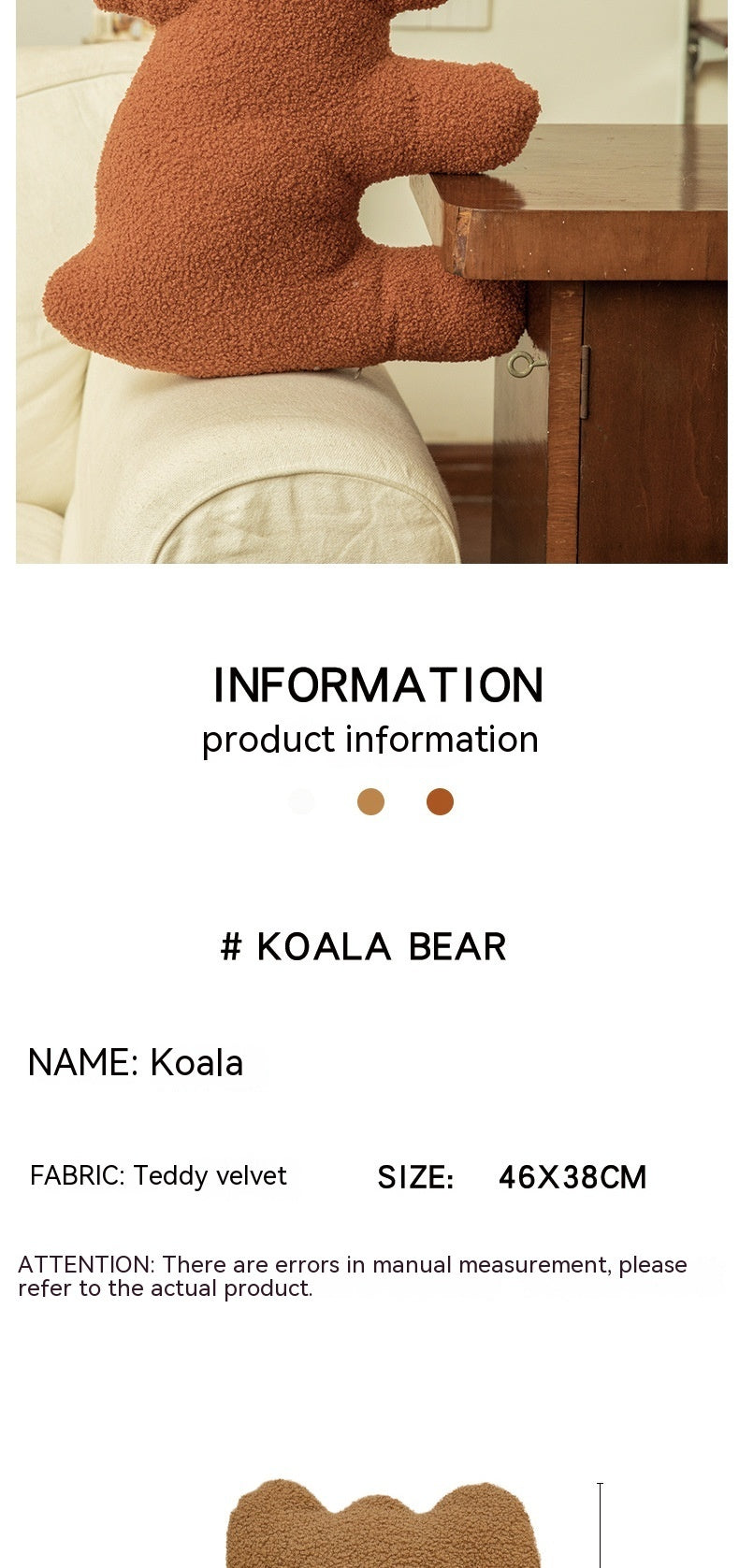 Koala Plush Toy Pillow Cushion Sofa Decoration